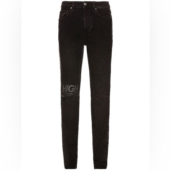 Ksubi Krow Black High Logo Skinny Denim Jeans Size 32x32 - Picture 3 of 10